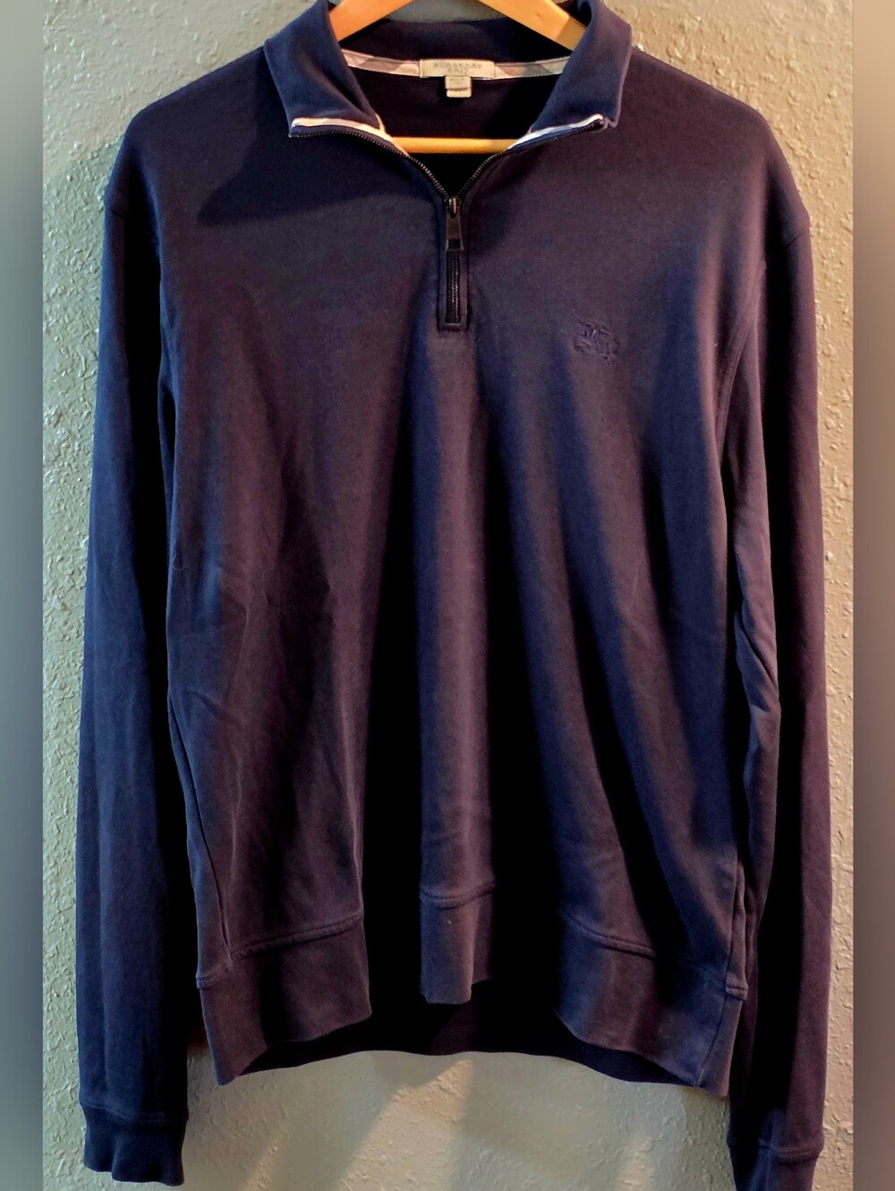 Burberry Brit Men's XL Quarter-Zip Pullover Sweatshirt in Navy
